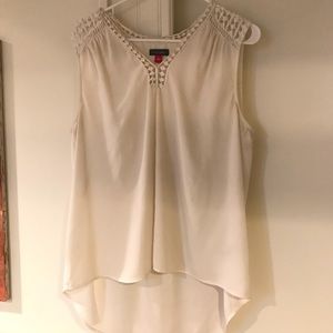 Vince Camuto White Blouse with Crotchet Detail